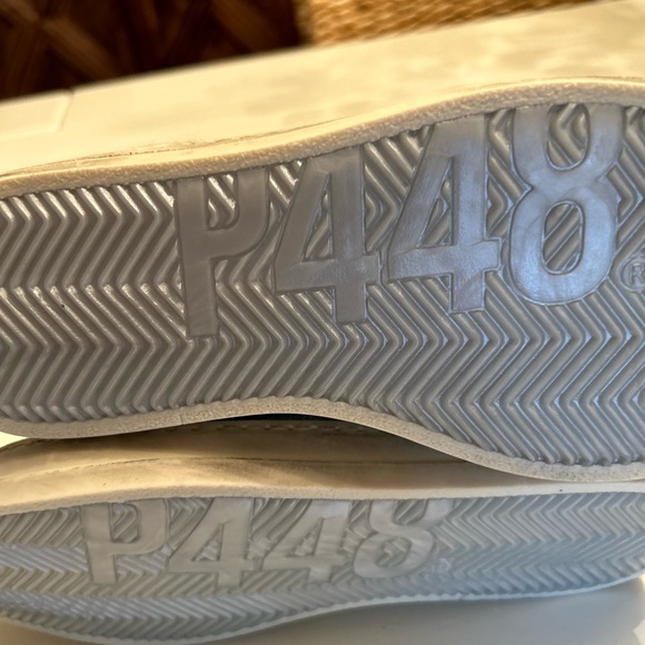 P448 Skate White/ Gravel High Top Italian Sneakers Anthropologie - Picture 7 of 11